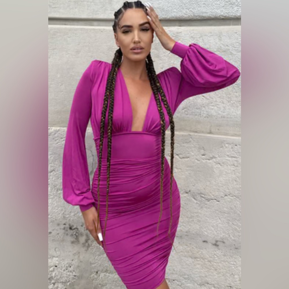 Vibrant Pink bodycon Dress NWT